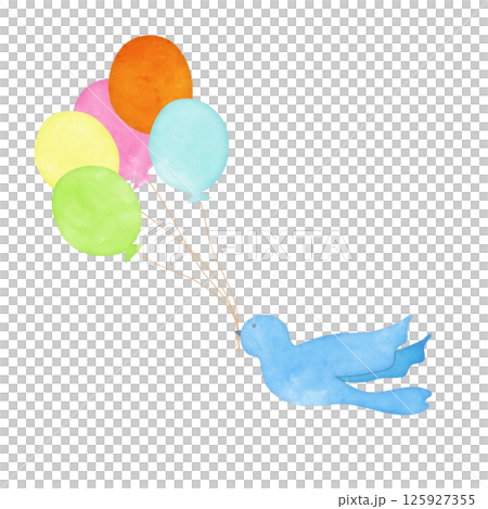 Bird and balloon illustration Bird and balloon illustration 125927355