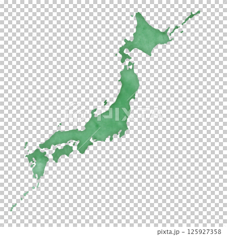 Watercolor style Japanese map illustration Watercolor style Japanese map illustration 125927358