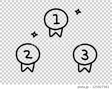 ゆるくてかわいいランキングセット・エンブレム・メダル 125927361