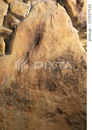 善通寺市の有岡古墳群の宮が尾古墳の玄室正面の線刻画 善通寺市の有岡古墳群の宮が尾古墳の玄室正面の線刻画 125927410