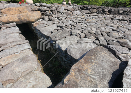 善通寺市の有岡古墳群の大麻山中腹に築かれた野田院古墳の墳丘上の埋葬施設 善通寺市の有岡古墳群の大麻山中腹に築かれた野田院古墳の墳丘上の埋葬施設 125927455