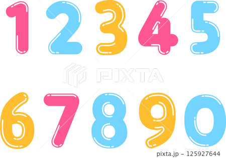 ジェリービーンズ風の数字アイコンセット 125927644