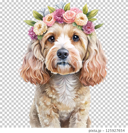 world's cutest dog Full body breeds flower crowns  125927654