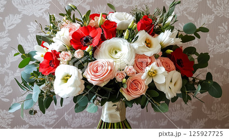 赤色の花の背景素材(Generative AI) 赤色の花の背景素材(Generative AI) 125927725