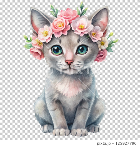 world's cutest Cat Full body breeds flower crowns 125927790