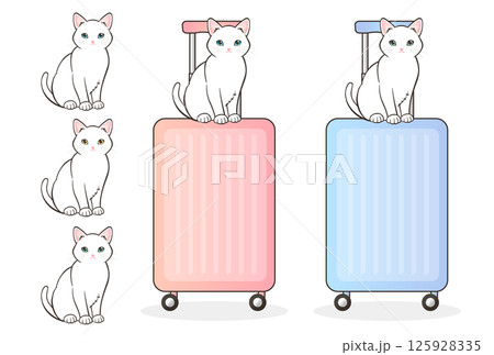 猫とキャリーケース 125928335