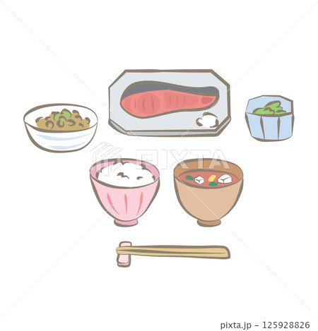 朝ごはんのイラスト 125928826