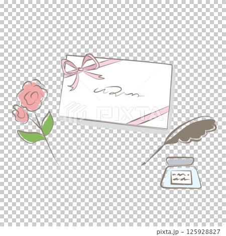 手紙を書くイラスト 手紙を書くイラスト 125928827