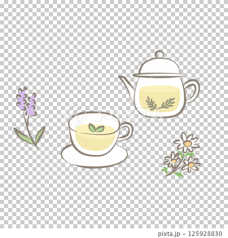 ハーブティーのイラスト 125928830