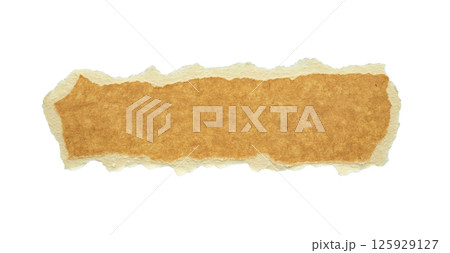 piece of brown paper tear isolated on white background piece of brown paper tear isolated on white background 125929127