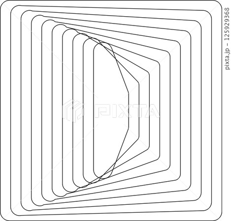 Rounded square dynamic line effect. Technology concept 125929368