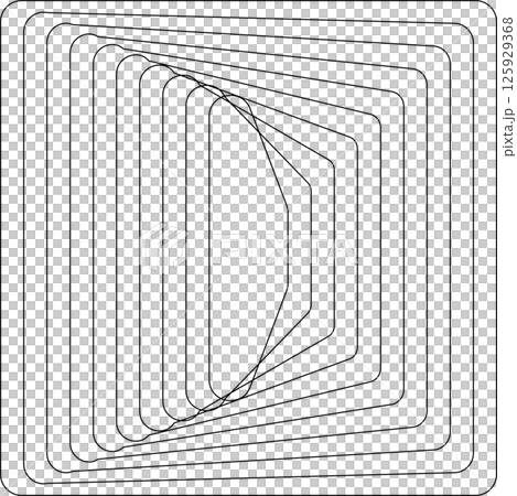 Rounded square dynamic line effect. Technology concept 125929368