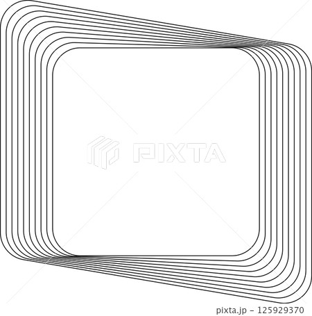 Rounded square dynamic line effect. Technology concept Rounded square dynamic line effect. Technology concept 125929370