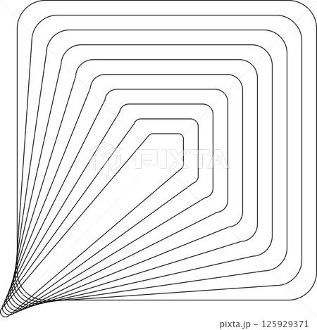 Rounded square dynamic line effect. Technology concept 125929371