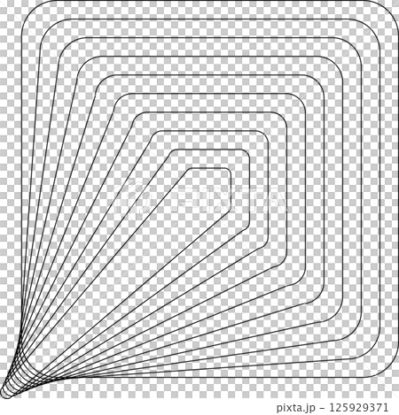 Rounded square dynamic line effect. Technology concept 125929371