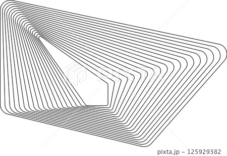 Rounded square dynamic line effect. Technology concept 125929382