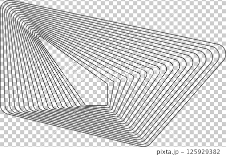 Rounded square dynamic line effect. Technology concept 125929382