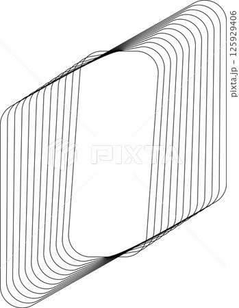 Rounded square dynamic line effect. Technology concept 125929406