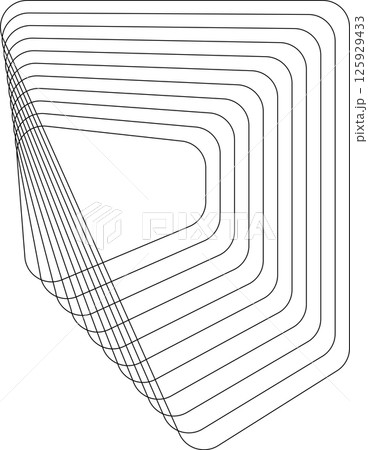 Rounded square dynamic line effect. Technology concept 125929433