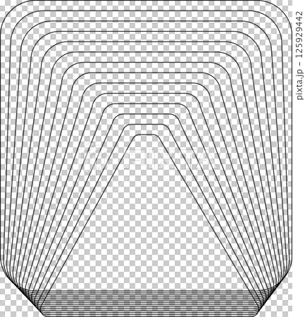 Rounded square dynamic line effect. Technology concept 125929442