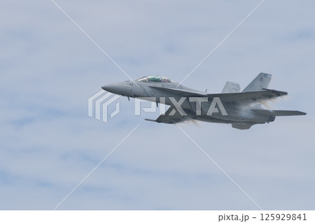 岩国基地航空ショーでデモフライトを行うアメリカ海軍のF/A-18F　スーパーホーネット 125929841