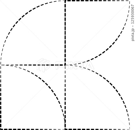 Geometric shapes dash line. Decoration element 125930067