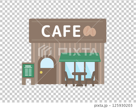 咖啡廳建築插圖 125930203