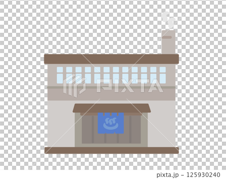 Public bath building illustration Public bath building illustration 125930240