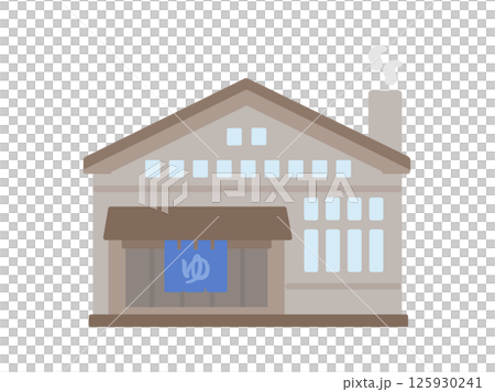 Public bath building illustration Public bath building illustration 125930241