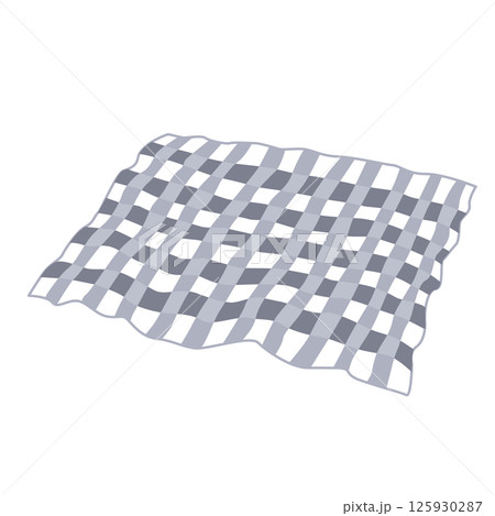 Rolled out checkered plaid isolated illustration. Picnic blanket, vector design element Rolled out checkered plaid isolated illustration. Picnic blanket, vector design element 125930287