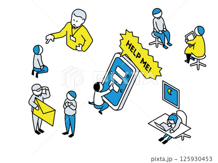 ブラック企業に関するイラスト ブラック企業に関するイラスト 125930453