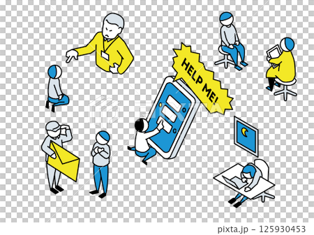 ブラック企業に関するイラスト ブラック企業に関するイラスト 125930453