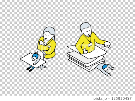 Power harassment illustration set Power harassment illustration set 125930457