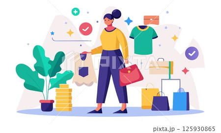 Personal Shoppers may also help clients with wardrobe planning, outfit coordination, and image consulting. 125930865