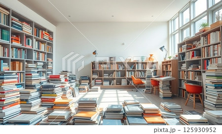 積み上げられた本 125930952