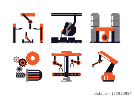 Industrial Machine Set vector illustration Industrial Machine Set vector illustration 125930984