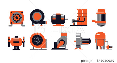 Industrial Machine Set vector illustration 125930985