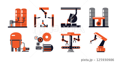 Industrial Machine Set vector illustration 125930986