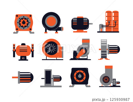 Industrial Machine Set vector illustration 125930987