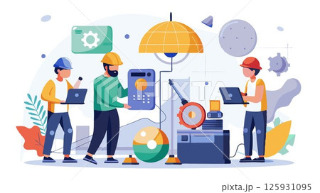 Using advanced equipment, they analyze materials to detect cracks, voids, and other imperfections. 125931095
