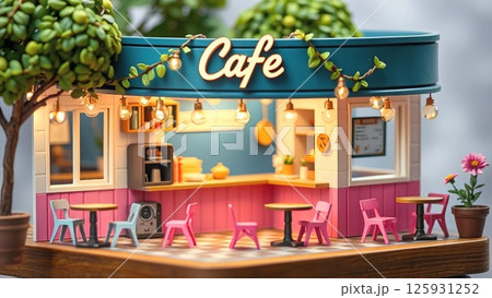 おしゃれなカフェの店内 125931252