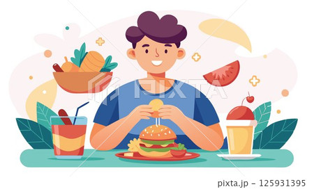 The act of eating can be a pleasurable and satisfying experience. 125931395