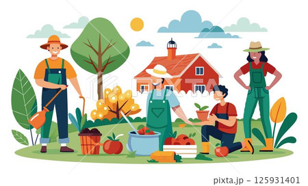 Gardening and farming provide opportunities for relaxation and stress relief. 125931401