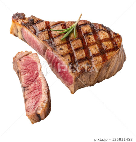 Juicy Grilled T Bone Steak with Seared Grill Marks Juicy Grilled T Bone Steak with Seared Grill Marks 125931458