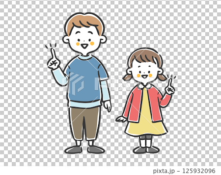 Pointing child, whole body, vector Pointing child, whole body, vector 125932096
