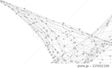 Dots connected by lines. Abstract wave. Minimalist mesh. Abstract polygonal shape. 125932100