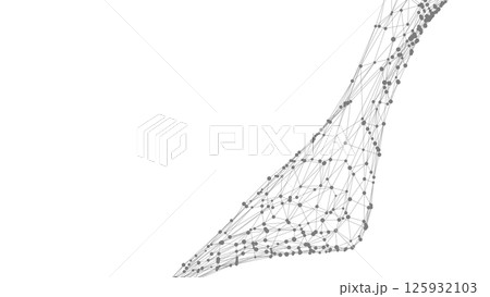 Dots connected by lines. Abstract wave. Minimalist mesh. Abstract polygonal shape. Dots connected by lines. Abstract wave. Minimalist mesh. Abstract polygonal shape. 125932103