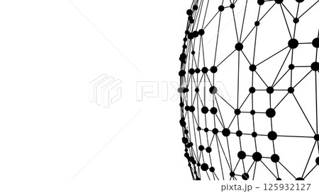 Technology abstract shape. Dots connected by lines. Minimalist mesh sphere. Abstract polygonal shape. Technology abstract shape. Dots connected by lines. Minimalist mesh sphere. Abstract polygonal shape. 125932127
