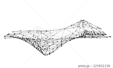 Abstract plexus 3d wave. Dots connected by lines. Minimalist mesh backdrop. Abstract polygonal shape. Abstract plexus 3d wave. Dots connected by lines. Minimalist mesh backdrop. Abstract polygonal shape. 125932130
