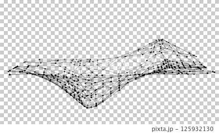 Abstract plexus 3d wave. Dots connected by lines. Minimalist mesh backdrop. Abstract polygonal shape. Abstract plexus 3d wave. Dots connected by lines. Minimalist mesh backdrop. Abstract polygonal shape. 125932130